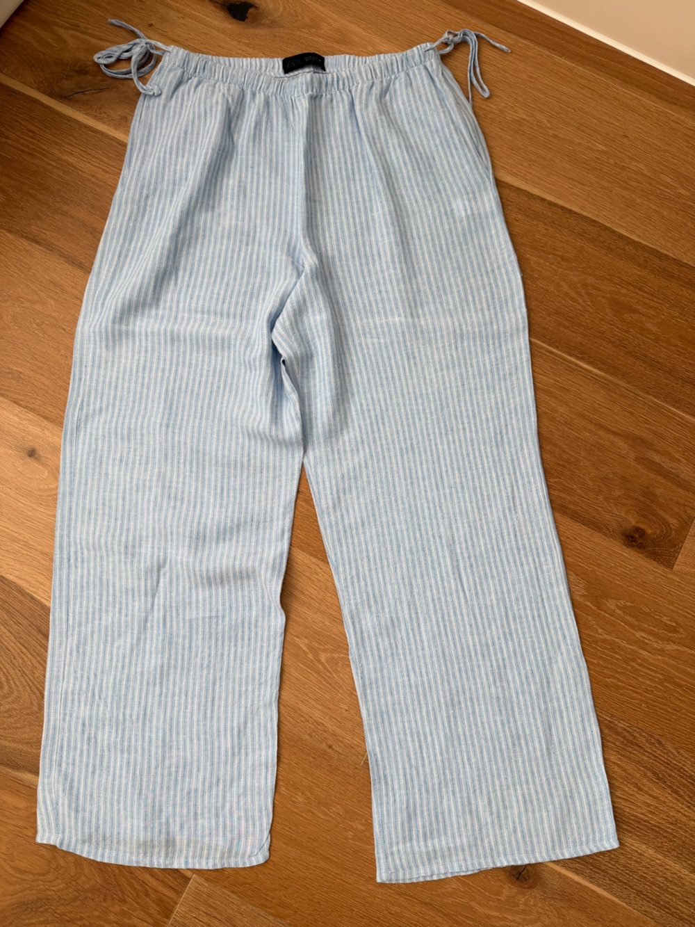 Zara tie side linen pants